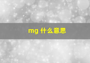 mg 什么意思